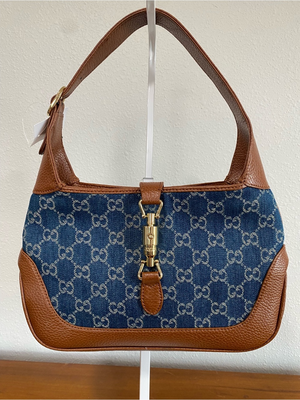 Denim and Brown Leather Shoulder Bag 
💐Authenticity Not Guaranteed💐